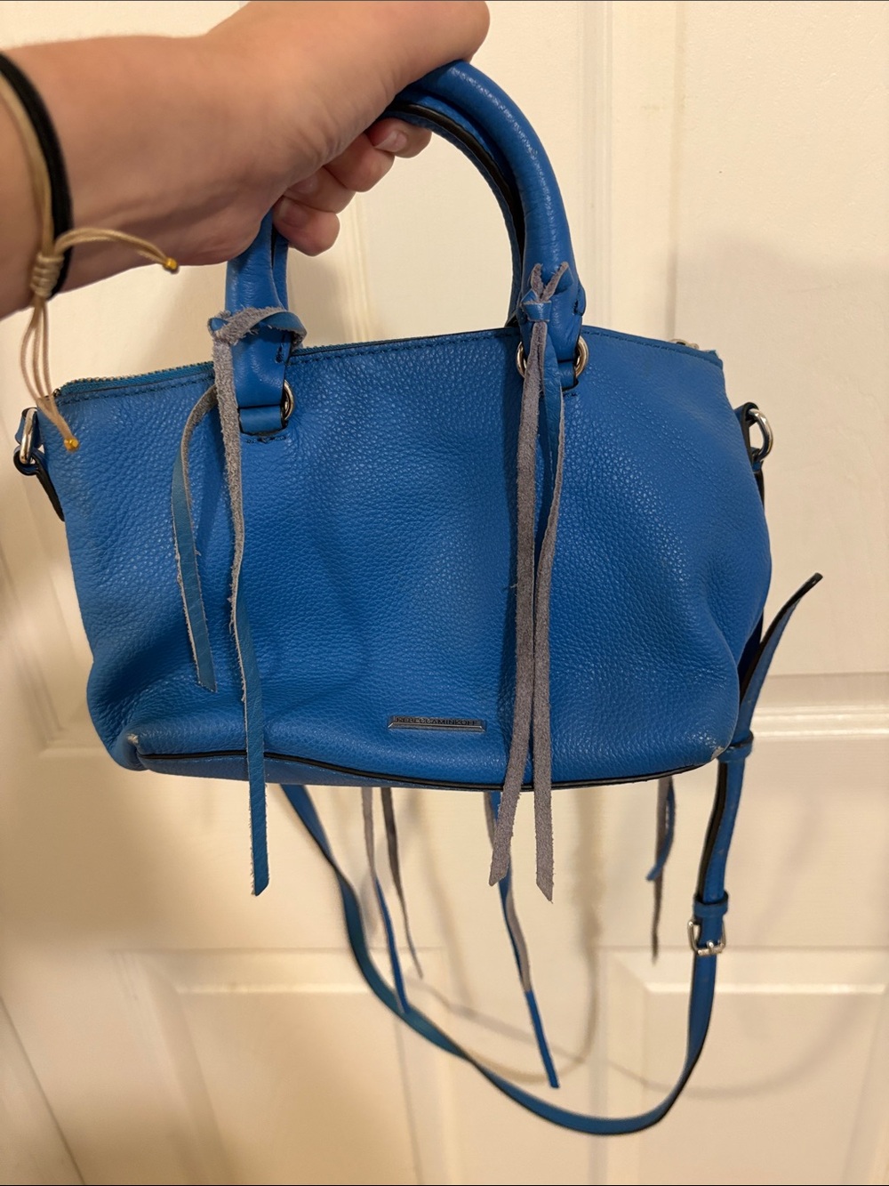Rebecca Minkoff Mini Zip Moto Satchel Blue - Picture 2 of 2